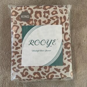 Leopard Print King Sheet Set - Brown and Cream